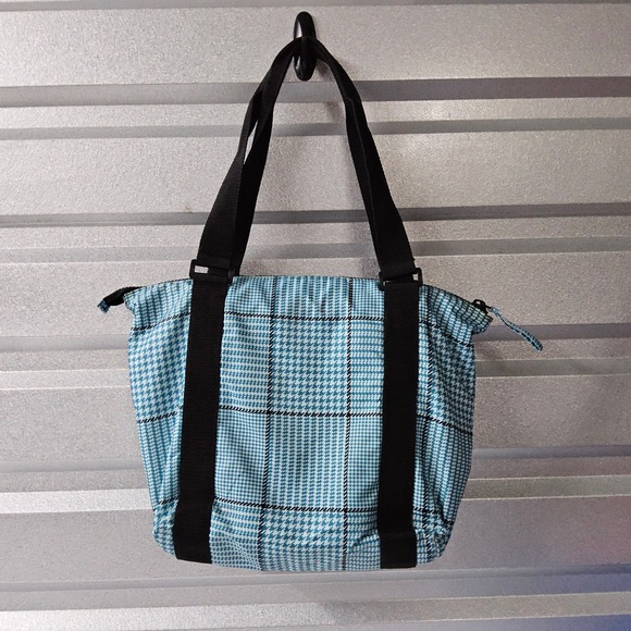 Vintage‎ Lauren Ralph Lauren Tote Bag Purse Houndstooth Buckle Pocket Zip Y2K - Picture 3 of 12